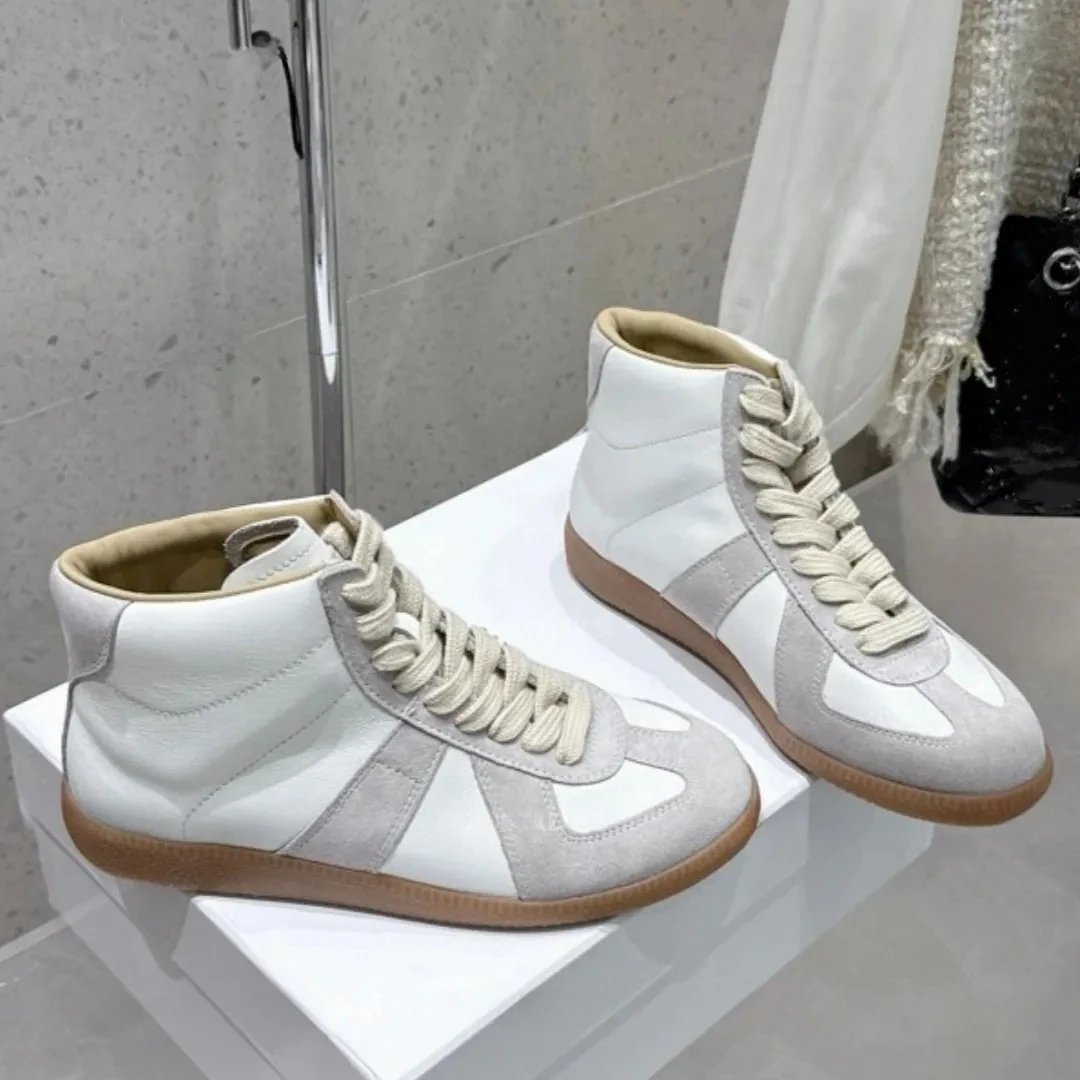 German Training Shoes Men's and Women's Lace-up White Shoes Flat Casual Sports Color Matching All-ma