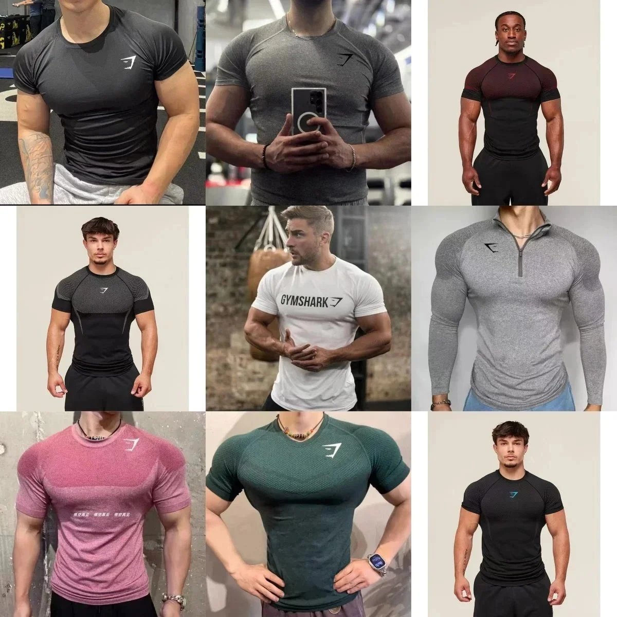 Short-sleeved long-sleeved vest B749 casual fitness quick-drying tight short-sleeved