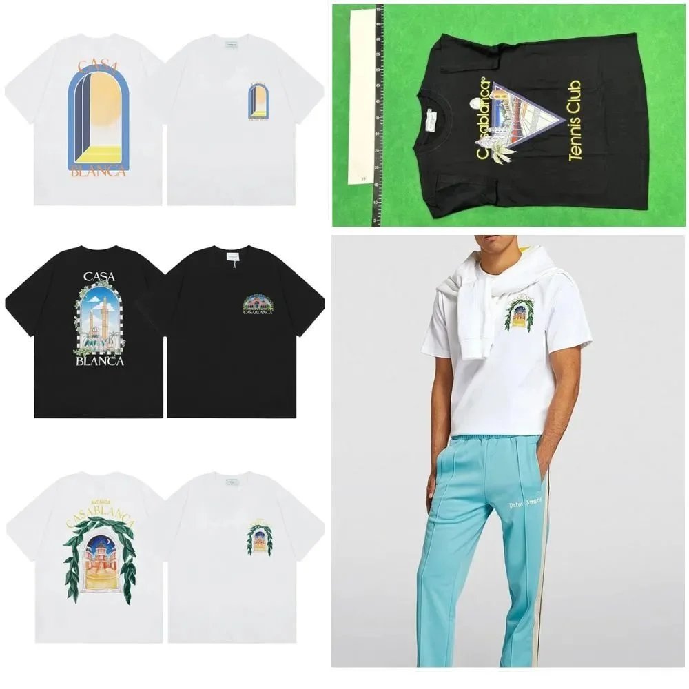 Casablanca T-shirt ( 40 + styles)self-high quality tropical wind printed short sleeve 11