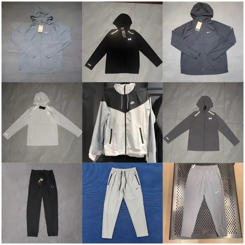  Nike Under Armour Reflective Running Tracksuit Jacket Pants SH2q quick-drying breathable running pa