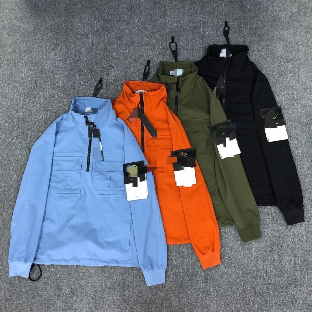  Stone Island jacket  2025 New Nylon Material Classic Armband Men and Women Half Zip Pullover Jacket