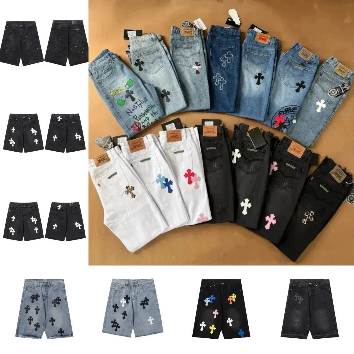 Chrome hearts denim shorts  (25 CP)Classic hot style washed distressed jeanscnbuyvip.comcnbuyvip.com