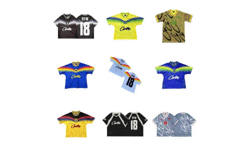  Corteiz Jersey LZH12 Colorblock Colorblock Retro Short-Sleeved Casual Sports T-Shirt