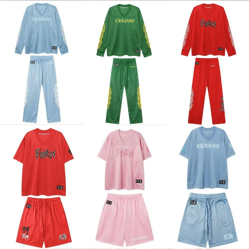 Chrome Heart Football jersey  JL10 Horseshoe Long Sleeve Or Short Sleeve Sports Football Suit