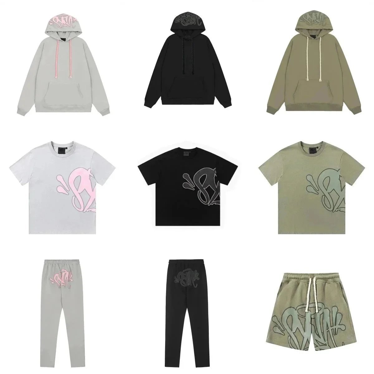 Syna World Short Set【high quality】A20 American Loose Sweater Hoodie Sweater Pants for Men and Women