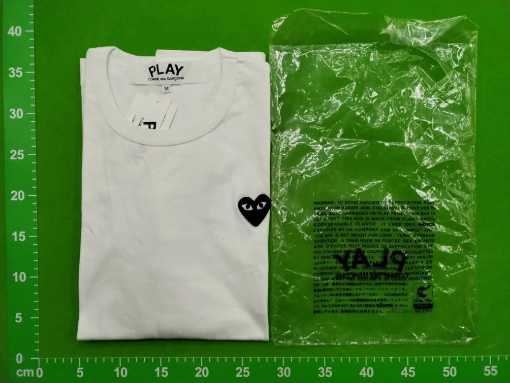  PLAY t-shirt HY.PY Japanese Trendy Brand T-Shirt Peach Heart Men's And Women's Crewneck Pure Cotton Short Sleeve Solid Color Embroidered Big Red Heart Couple