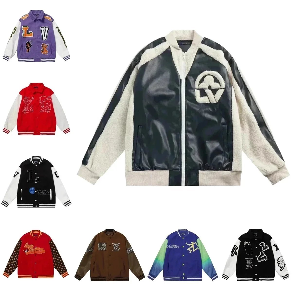 Leather baseball jersey Highquality versatile and comfortable jacket 03