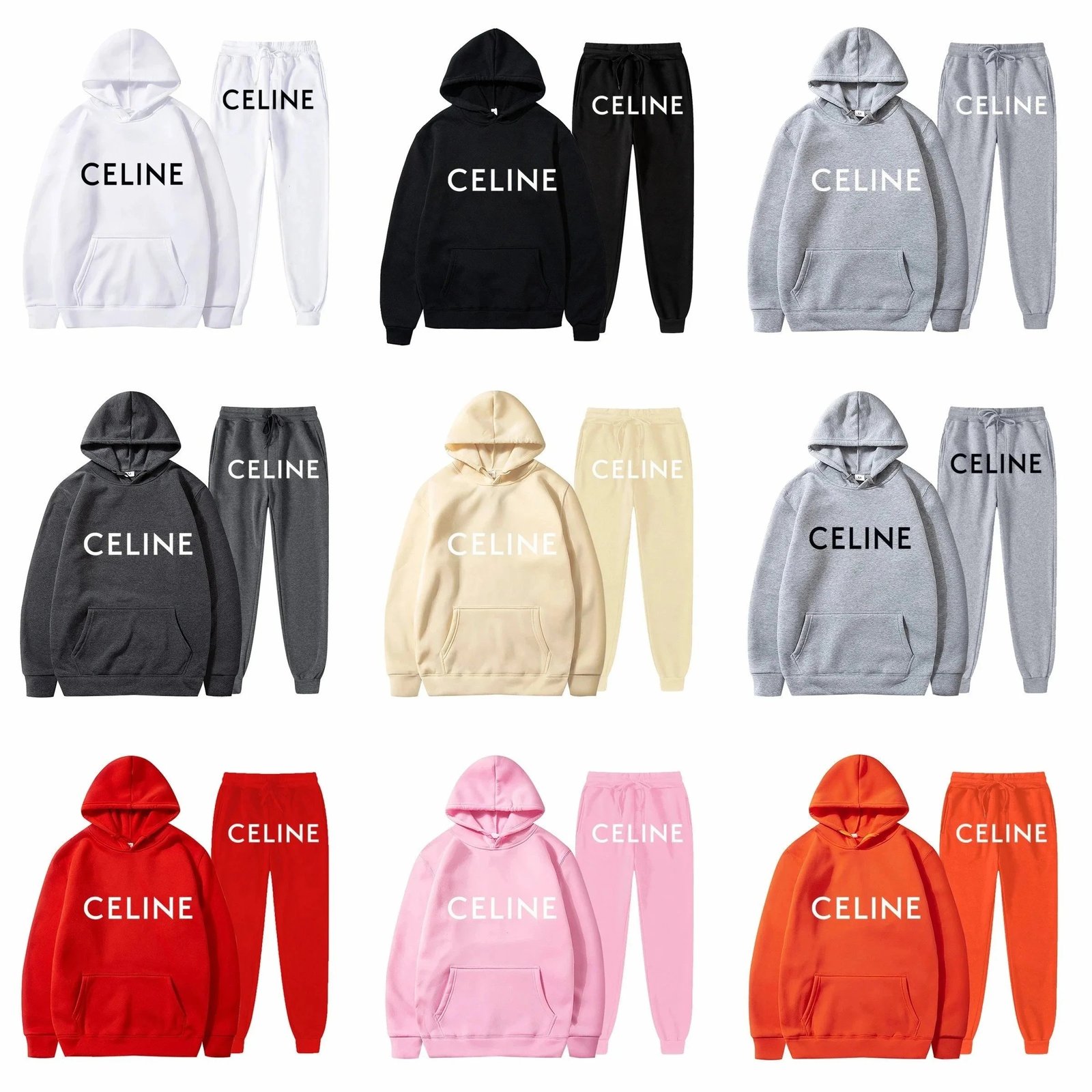 CELINE hoodie Factory High Quality Autumn and Winter New Classic Hot Hooded Sweatshirt suit BG