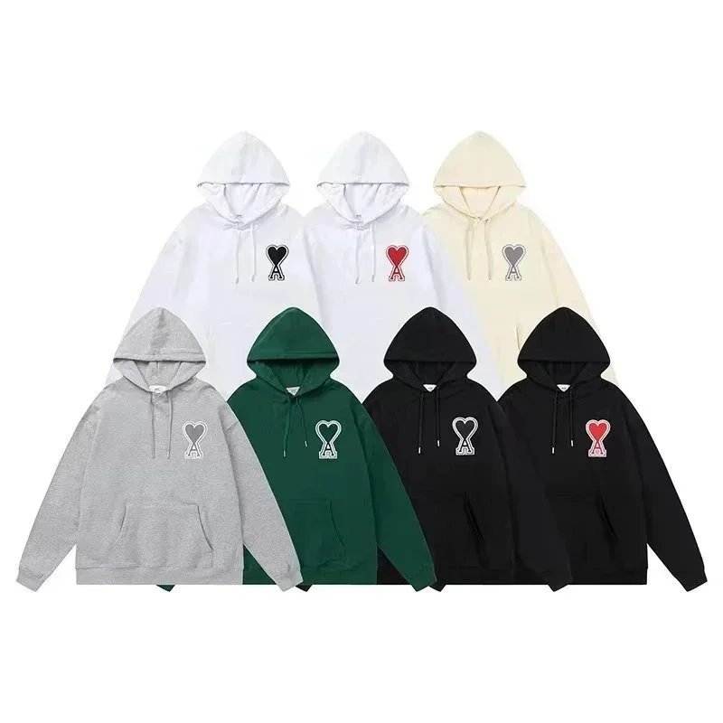 Ami hoodies high quality embroidered couple's sweater