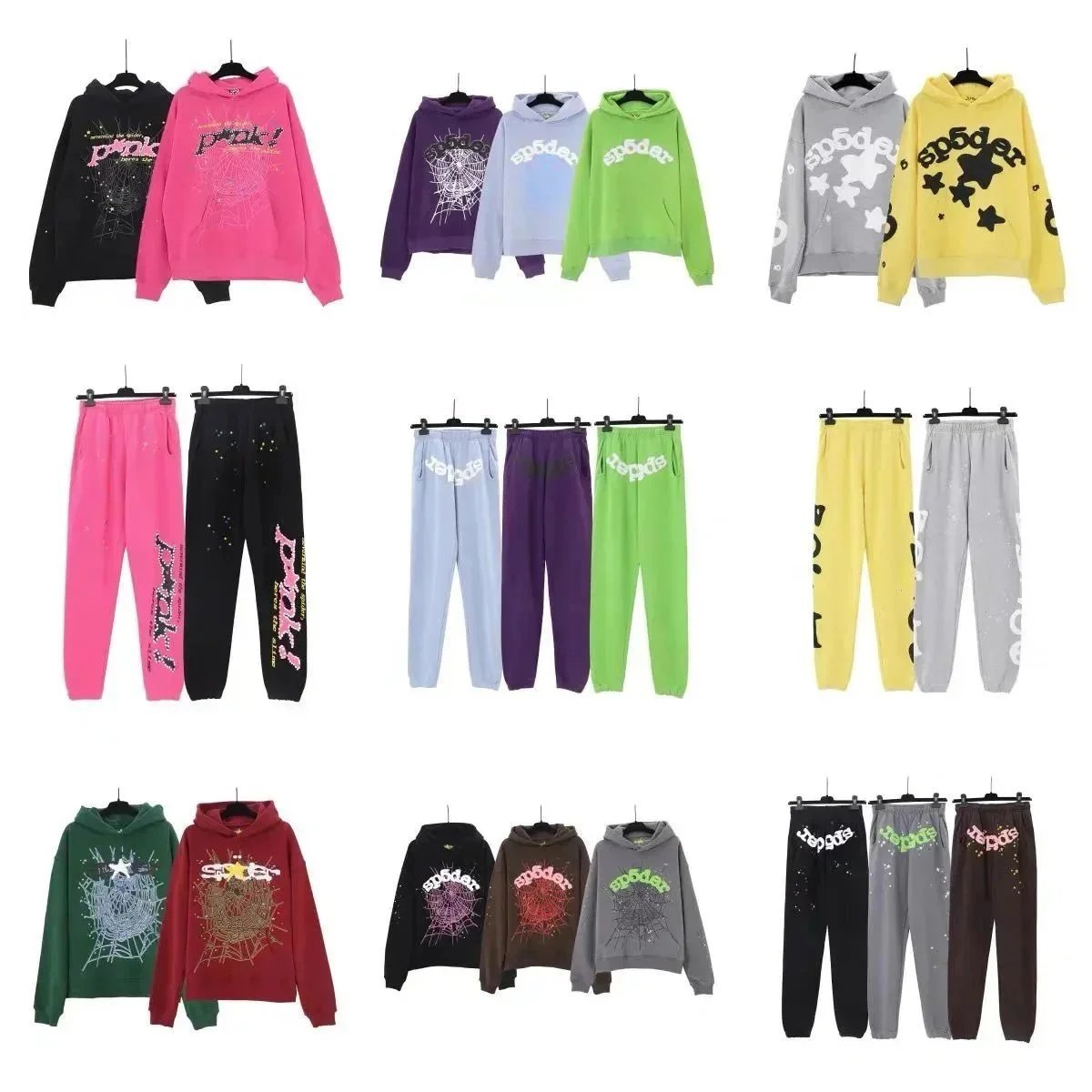 sp5der P*NK Hoodie Streetwear hoodie casual trousers