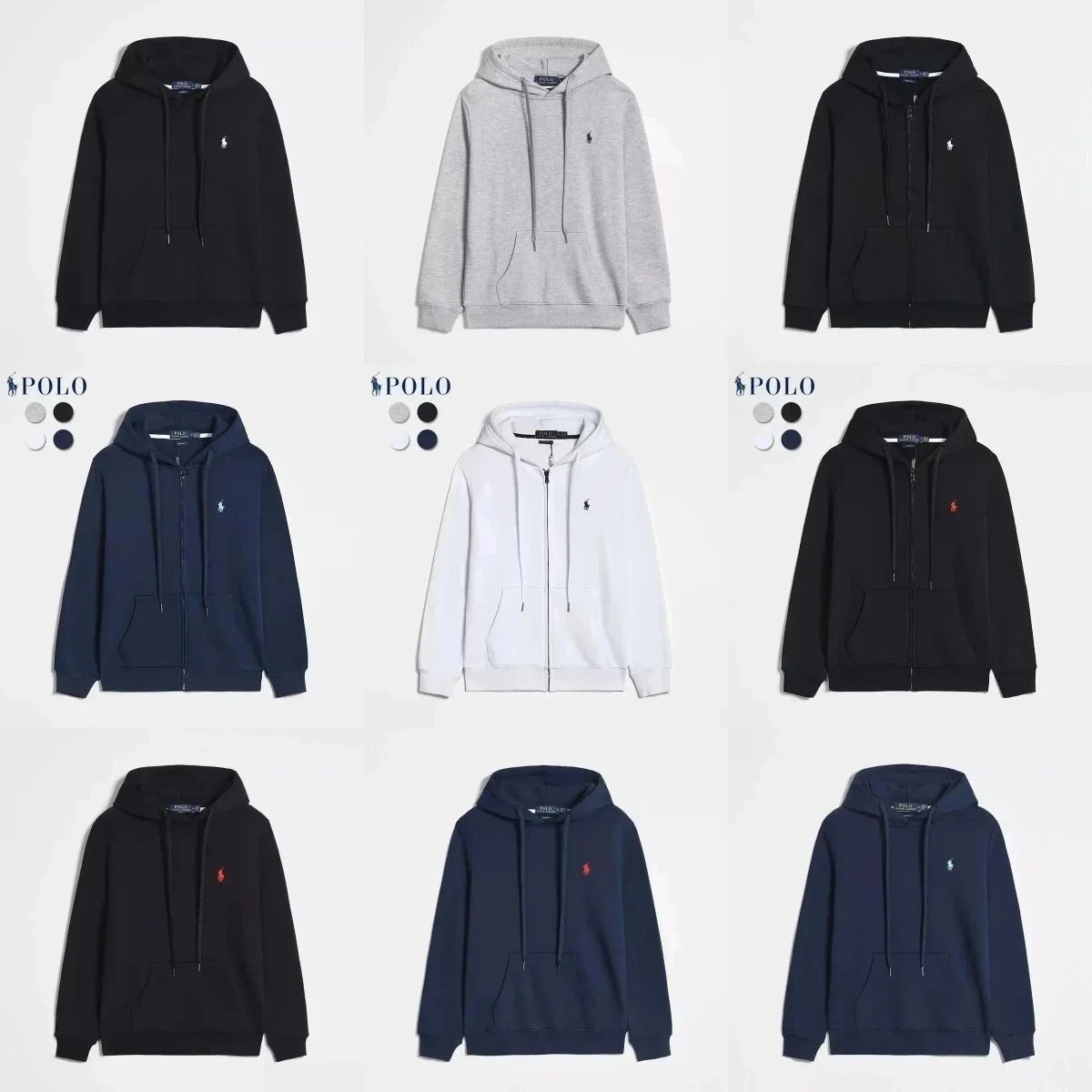  Ralph Lauren hoodie Zipper pullover embroidered sweater trousers (non-quality problems do not suppo