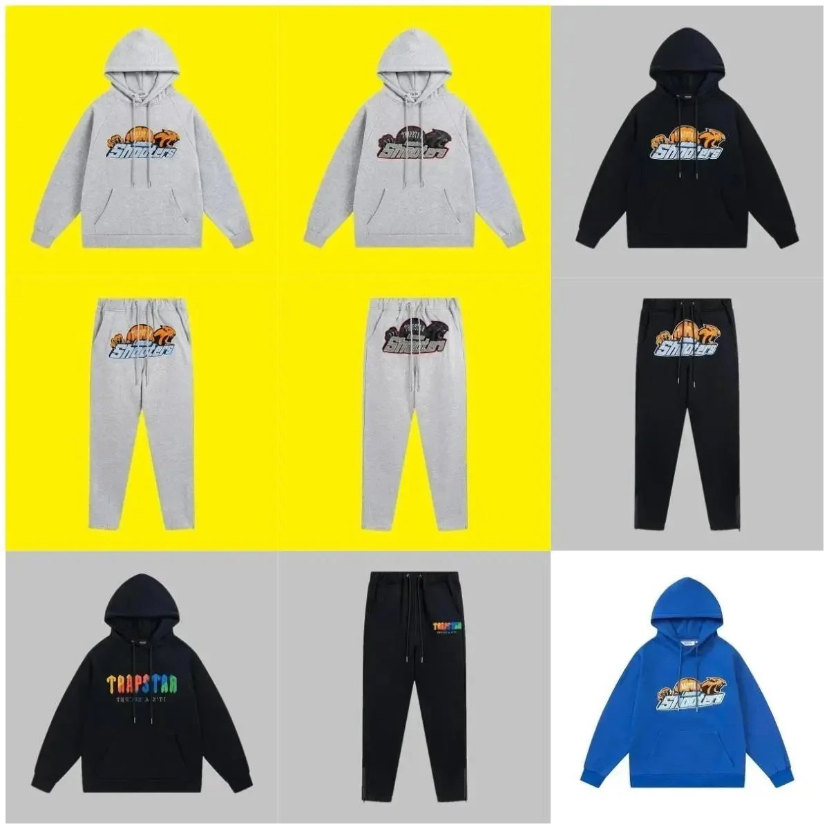 Trapstar Hoodie HF017TOP Embroidered suit fleece-lined Hooded Sweat Foot-up Sports Casual Long Guard