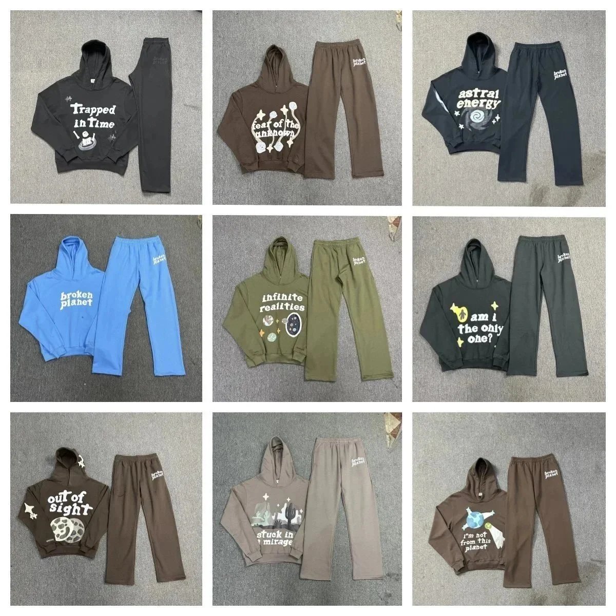 BROKEN PLANET hoodie Casual set