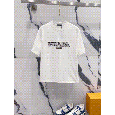  Prada T-shirt Crewneck Short Sleeve T-Shirt Collection CY