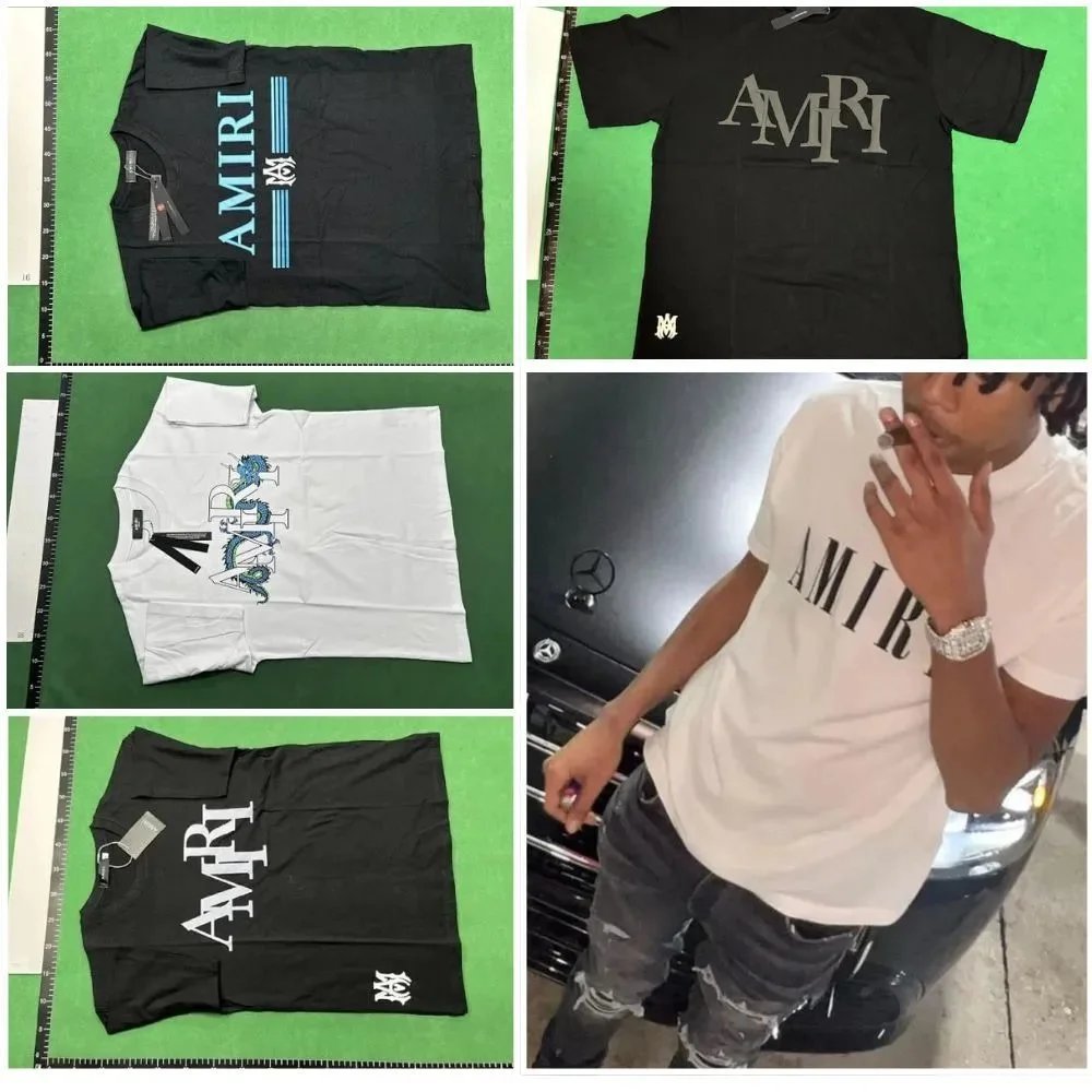 Amiri T-shirt ( 40 + styles)Factory self-high quality American printed short sleeve 8