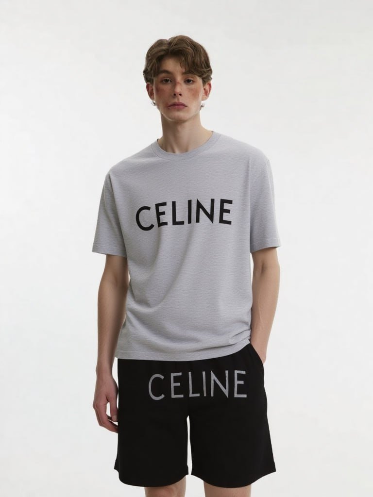 CELINE T-shirt/TEE & Shorts Summer Set New fashion Joker suit 004