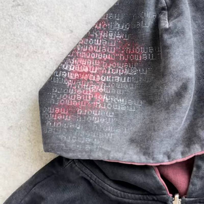 lily chou chou zip Double-sided hooded zip-up sweatshirt