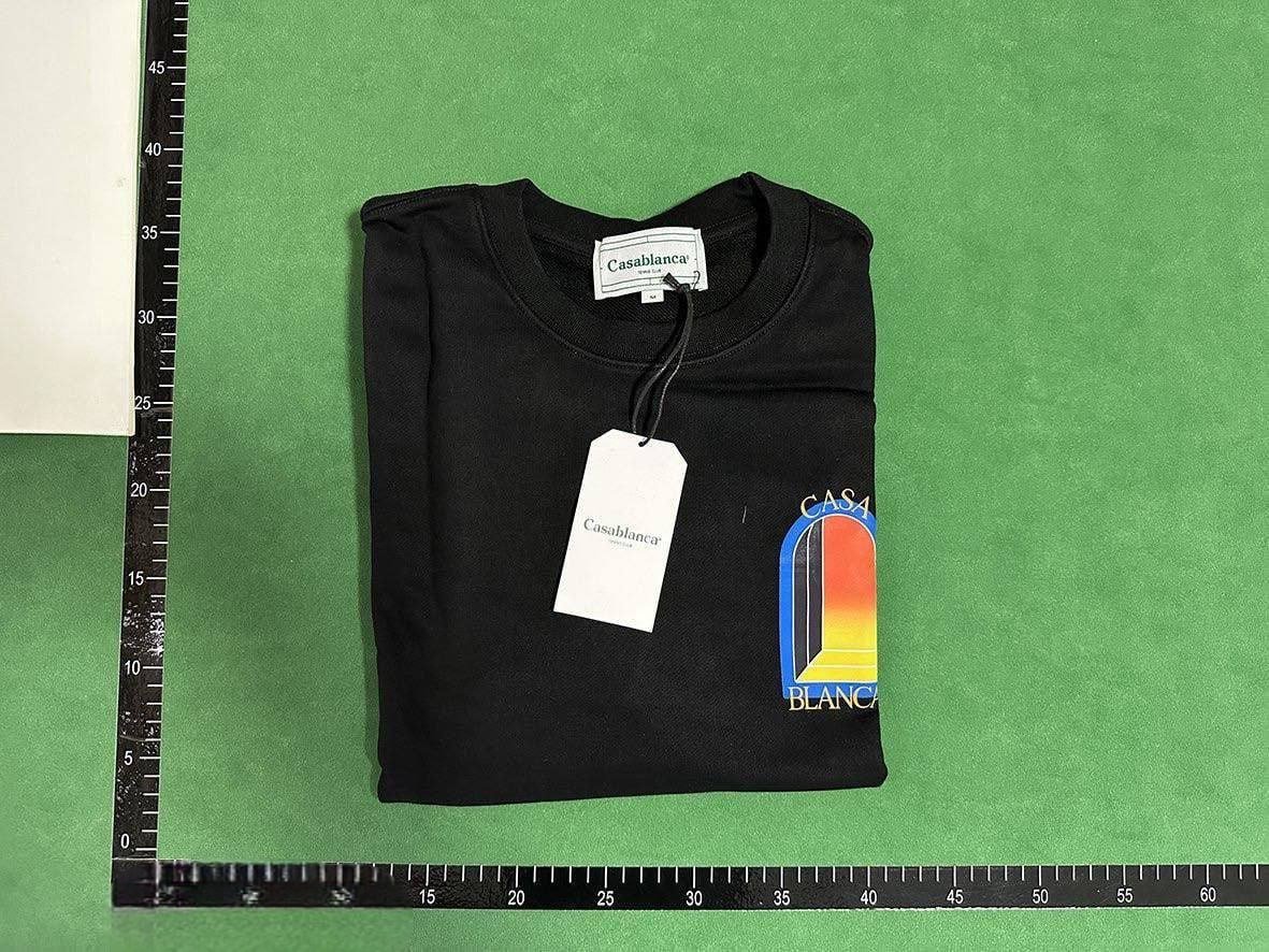 [620CA9] high quality letter painted printed terry round neck sweater