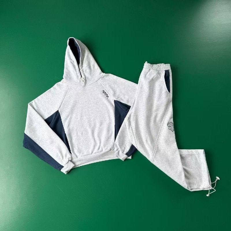 AA08 stitching embroidery plus velvet high street loose autumn and winter men's and women's casual bat sleeve hooded vests 86 182 5902 4114