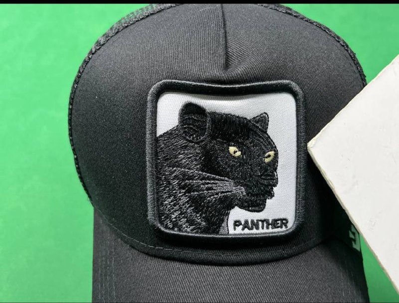 animal baseball cap sunscreen mesh embroidery trucker black panther cock lion hat 1033